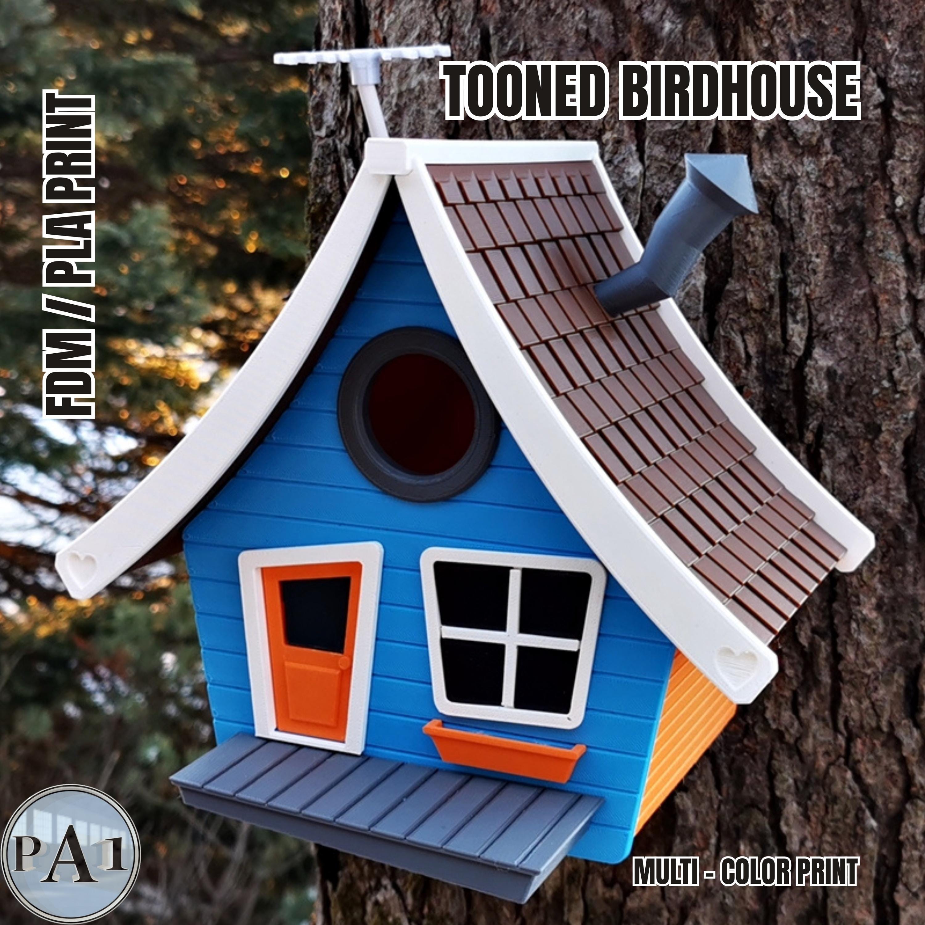 3D Printed Cartoon Birdhouse: Colorful PLA Garden Decor