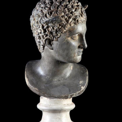 Head of a Faun Bust | Satyr Statue | Roman Mythology Forest Spirit | 12k Resin or Marble composite