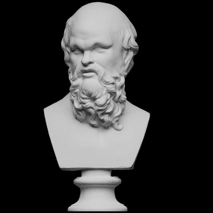 Bust of Socrates | Greek Philosopher Statue | Stoic Philosophy Decor | 12k Resin or Marble composite