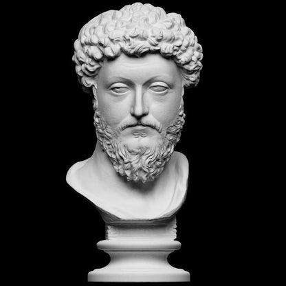 Marcus Aurelius Bust | Stoic Philosopher King | Roman Emperor Statue | 12k Resin or Marble composite