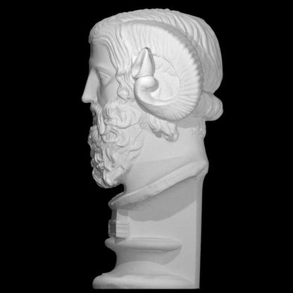 Zeus Ammon Bust | Greek Egyptian Syncretic God | Horned Zeus | 12k Resin or Marble composite