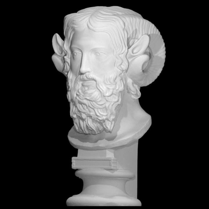 Zeus Ammon Bust | Greek Egyptian Syncretic God | Horned Zeus | 12k Resin or Marble composite