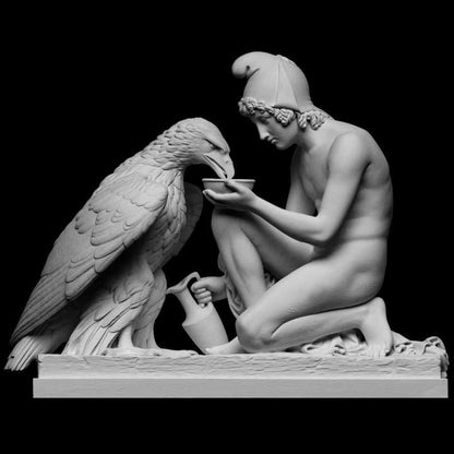 Ganymede with the Eagle Statue | Zeus Myth | Bertel Thorvaldsen | 12k Resin or Marble composite PLA