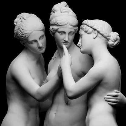 The Three Graces & Cupid Statue Set | Bertel Thorvaldsen Replica | Neoclassical Art | 12k Resin or Marble composite PLA