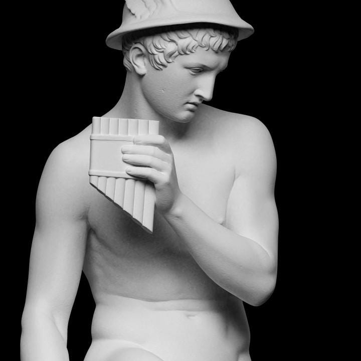 Mercury and Argus Statue | Greek Myth by Thorvaldsen | Roman God Hermes | 12k Resin or Marble composite PLA