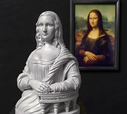 Mona Lisa Bust | 3D Statue from da Vinci's Painting | Renaissance Art | 12k Resin or Marble composite PLA