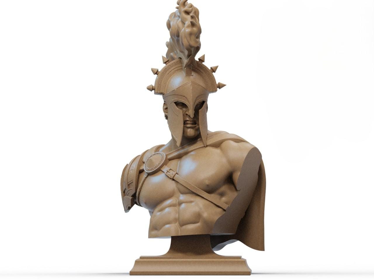 Ares Bust | Greek God of War | Spartan Mythology Art | 12k Resin or Marble composite PLA