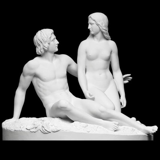 Adam and Eve Statue | Before the Fall | Garden of Eden Biblical Art | 12k Resin or Marble composite PLA