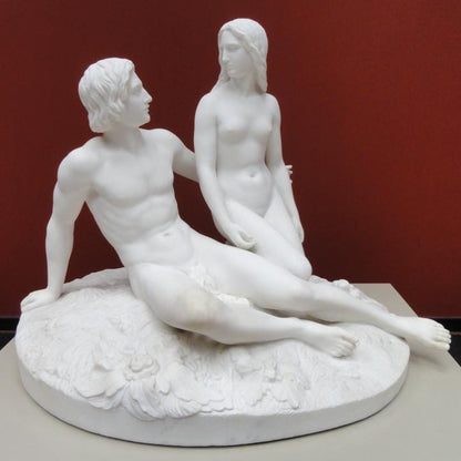 Adam and Eve Statue | Before the Fall | Garden of Eden Biblical Art | 12k Resin or Marble composite PLA