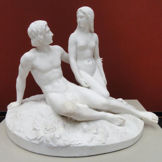 Adam and Eve Statue | Before the Fall | Garden of Eden Biblical Art | 12k Resin or Marble composite PLA