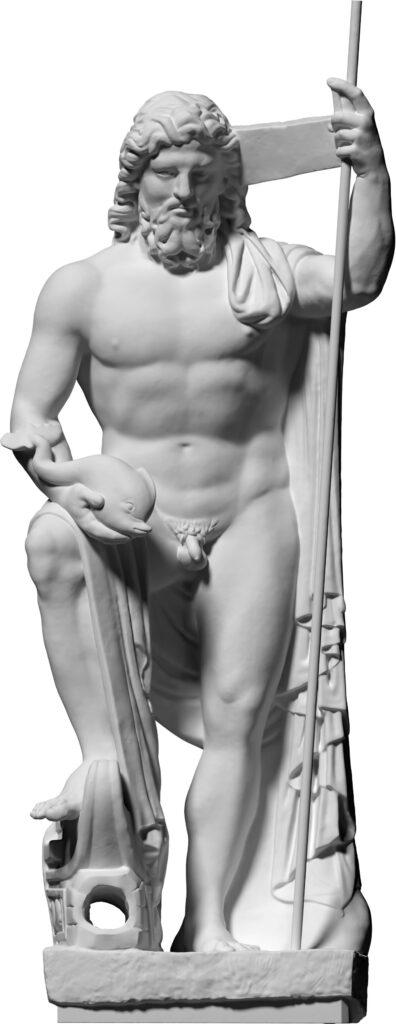 Neptune Statue | Musée de la Romanité Replica | Roman God of the Sea | 12k Resin or Marble composite PLA