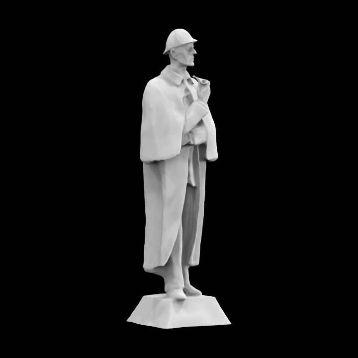 Sherlock Holmes Statue | Baker Street Detective | Book Lover Gift | 12k Resin or Marble composite PLA