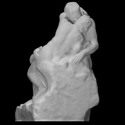 The Kiss Statue by Rodin | Famous Romantic Sculpture | The Lovers | 12k Resin or Marble composite PLA