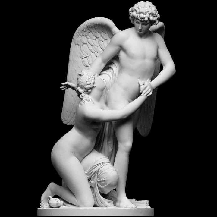 Cupid and Psyche Statue by Canova | The Kiss | Neoclassical Romantic Art | 12k Resin or Marble composite PLA