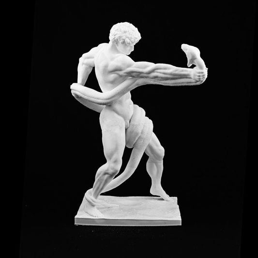 Athlete Wrestling a Python Statue | Frederic Leighton | Victorian Art | 12k Resin or Marble composite PLA