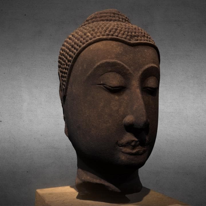 Head of Buddha Statue | Ayutthaya Temple Tree | Zen Spiritual Decor | 12k Resin or Marble composite PLA