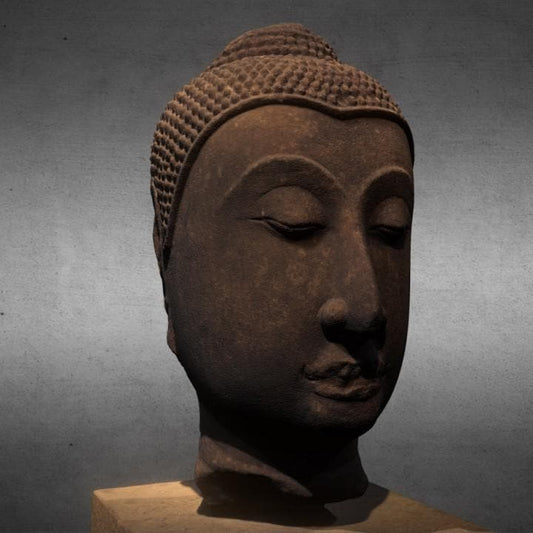 Head of Buddha Statue | Ayutthaya Temple Tree | Zen Spiritual Decor | 12k Resin or Marble composite PLA