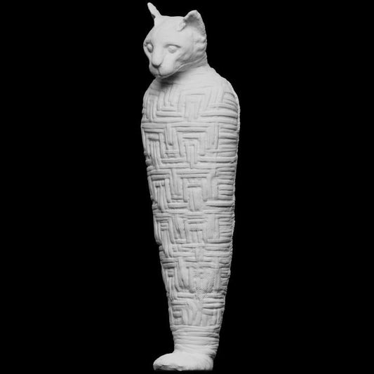 Mummified Cat Statue - British Museum Replica | Roman Period Egypt | Gothic Altar Piece | 12k Resin or Marble composite