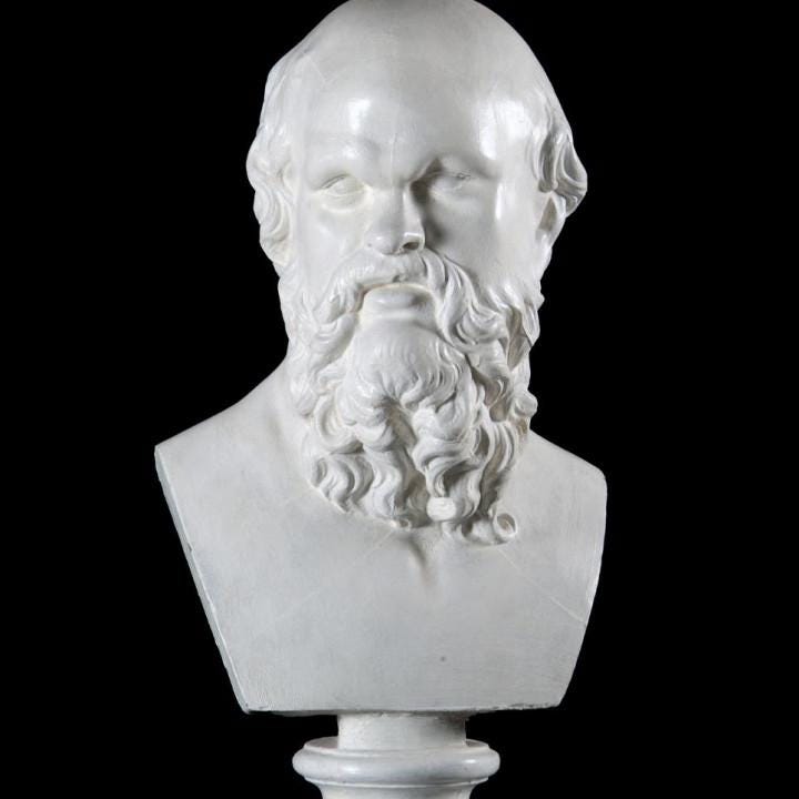 Bust of Socrates | Greek Philosopher Statue | Stoic Philosophy Decor | 12k Resin or Marble composite