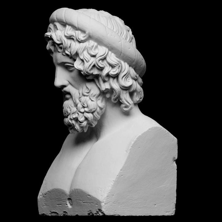 Bust of Asclepius | Greek God of Medicine | Healing & Doctor Gift | 12k Resin or Marble composite