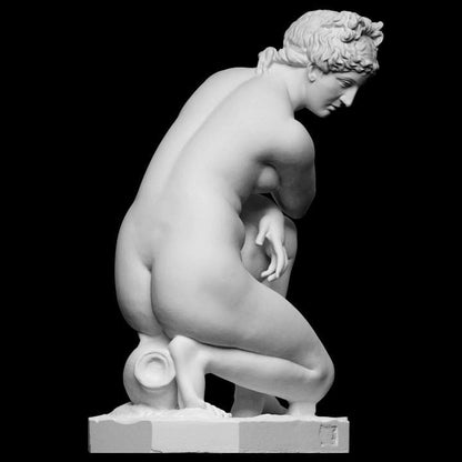 Crouching Venus Statue | Bathing Aphrodite | Roman Goddess Art | 12k Resin or Marble composite