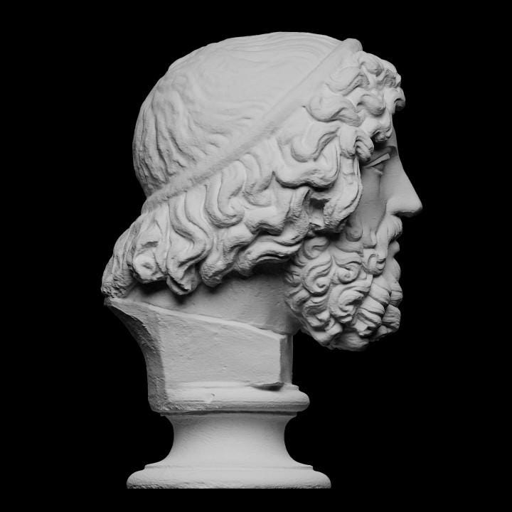 Zeus Bust | King of the Greek Gods | Mythology Jupiter Statue | 12k Resin or Marble composite