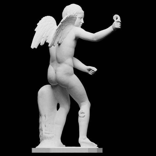 Eros Bending his Bow | Greek God of Love | Cupid Mythology Statue | 12k Resin or Marble composite