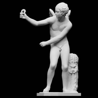 Eros Bending his Bow | Greek God of Love | Cupid Mythology Statue | 12k Resin or Marble composite