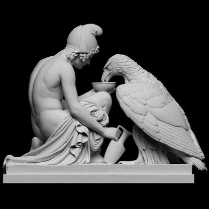 Ganymede with the Eagle Statue | Zeus Myth | Bertel Thorvaldsen | 12k Resin or Marble composite PLA