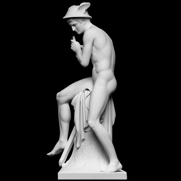 Mercury and Argus Statue | Greek Myth by Thorvaldsen | Roman God Hermes | 12k Resin or Marble composite PLA