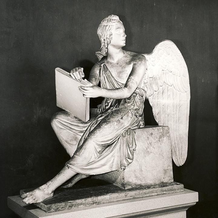 Seated Angel Statue by Thorvaldsen | St. Peter's Basilica Replica | Vatican Art | 12k Resin or Marble composite PLA