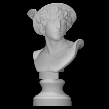 Mercury Bust | Roman Messenger God Statue | Greek God Hermes | 12k Resin or Marble composite PLA