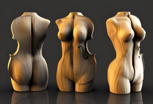 Violin Bust | Abstract Music Statue | Unique Musician Gift Decor | 12k Resin or Marble composite PLA