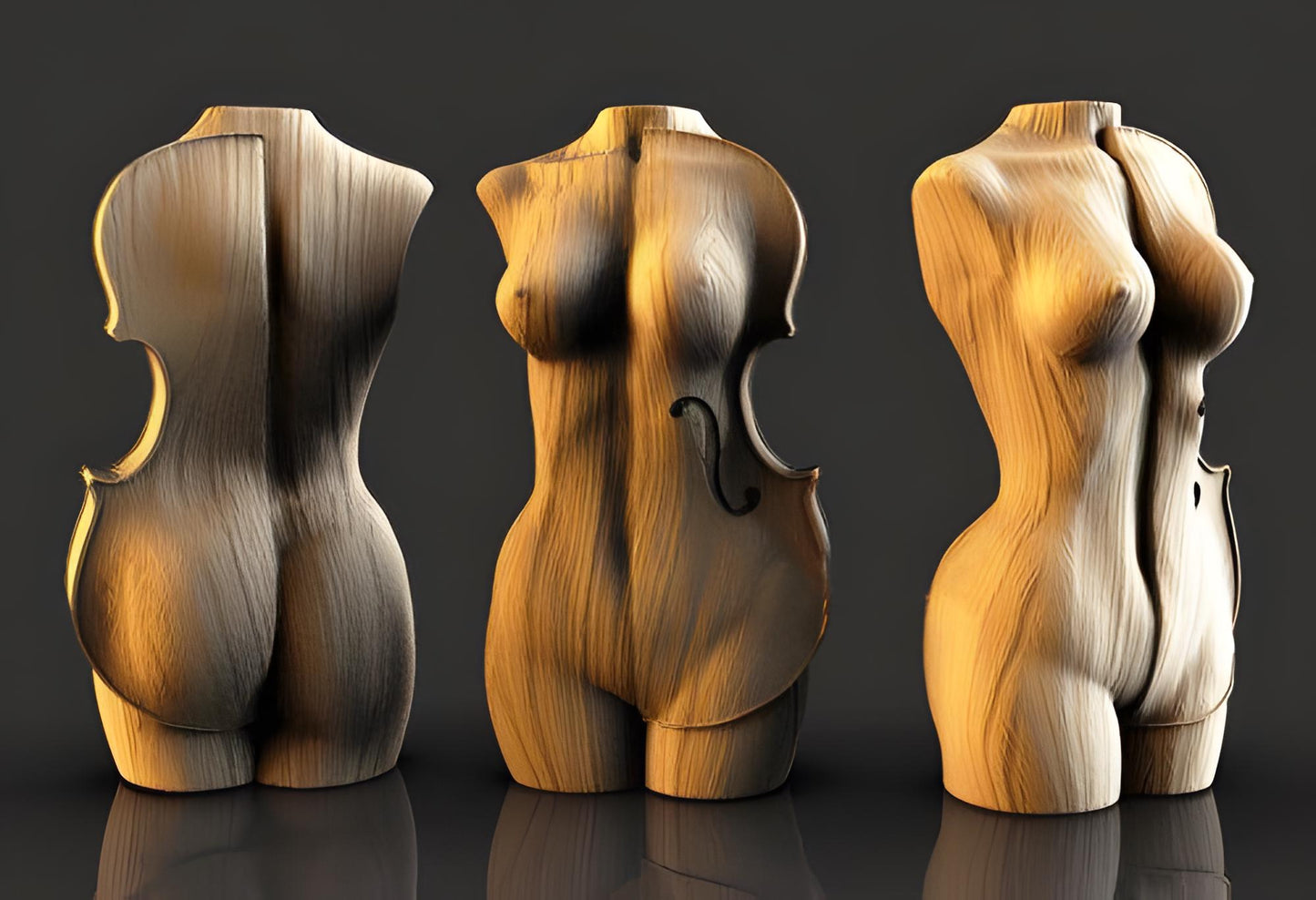 Violin Bust | Abstract Music Statue | Unique Musician Gift Decor | 12k Resin or Marble composite PLA