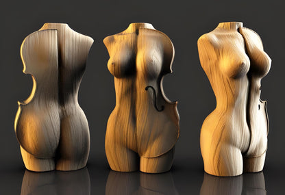 Violin Bust | Abstract Music Statue | Unique Musician Gift Decor | 12k Resin or Marble composite PLA