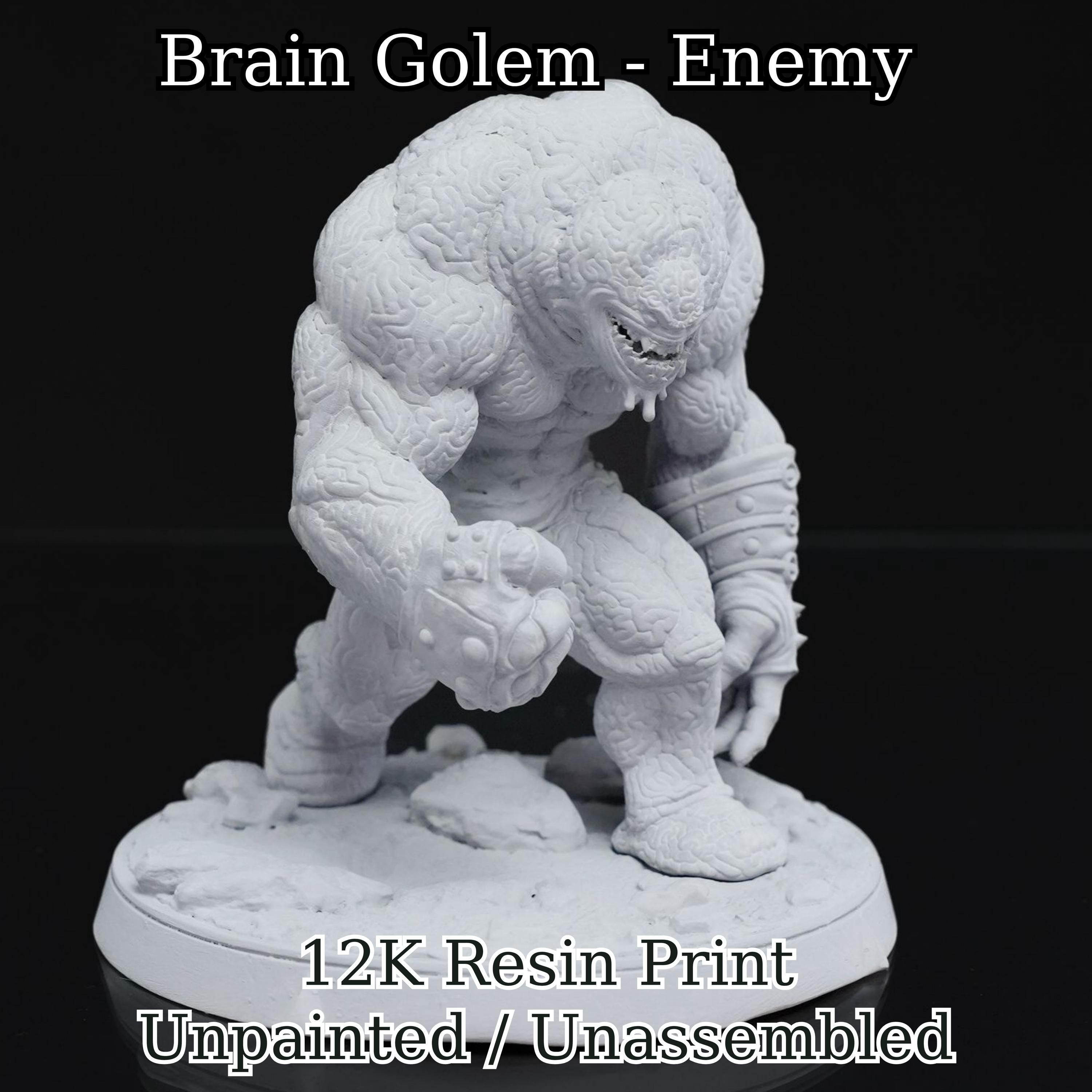 12K Resin Brain Golem Miniature: D&D Boss Monster, Unpainted