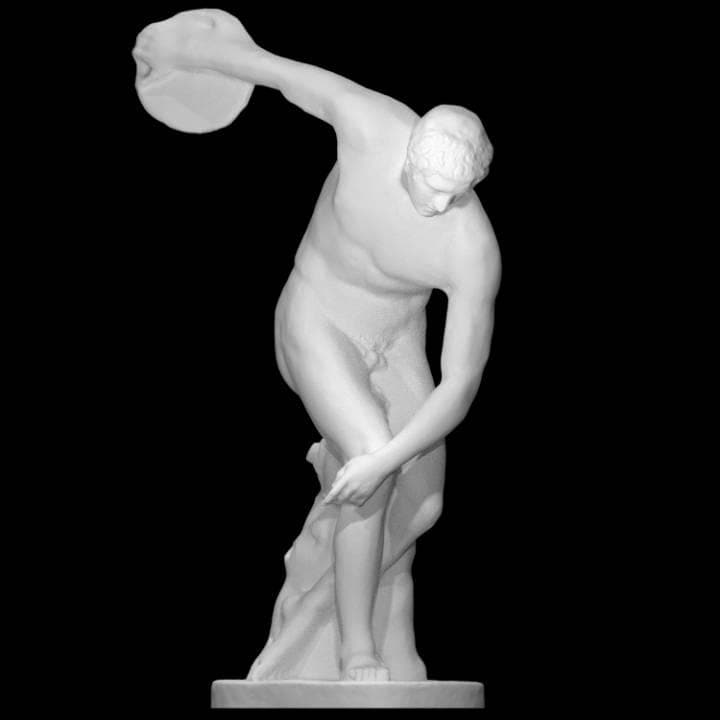Discobolus Statue (The Discus Thrower) | Myron | Greek Athlete Art | 12k Resin or Marble composite PLA
