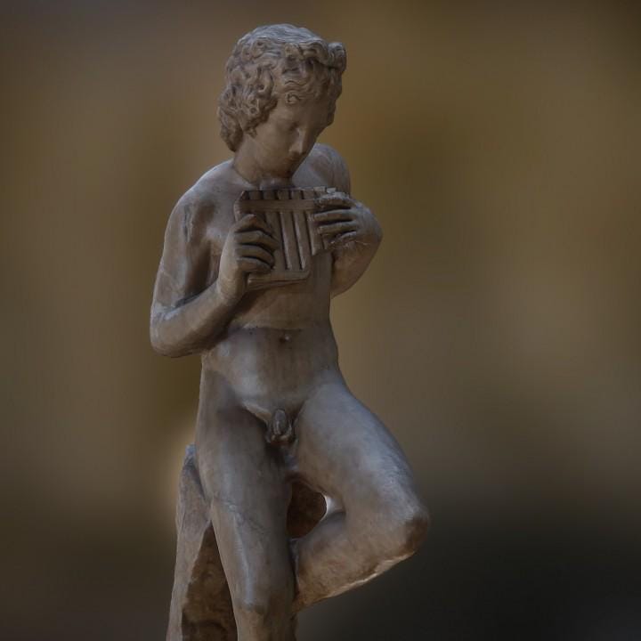 Daphnis the Shepherd Statue | Greek Pastoral Poet | Mythology Art | 12k Resin or Marble composite PLA