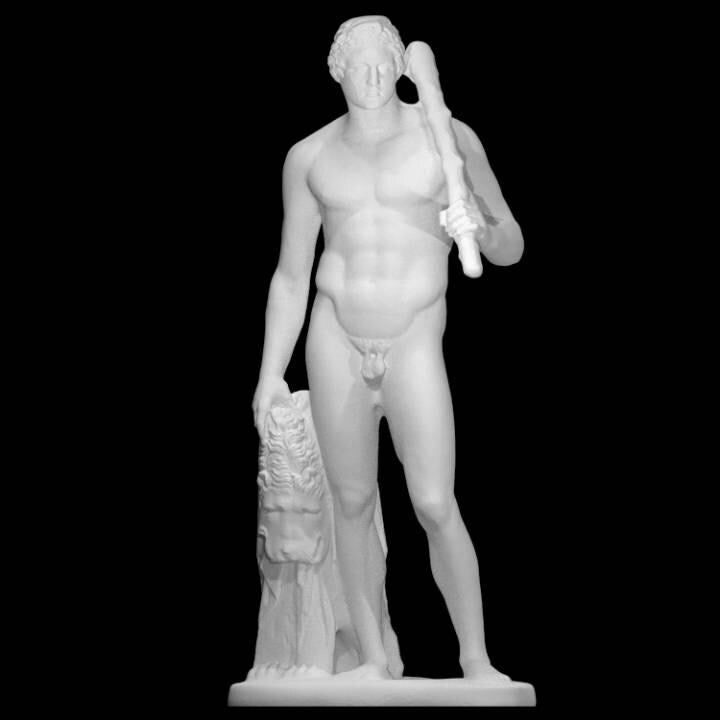 Herakles Statue (V2) | The Great Greek Hero | Twelve Labors Myth | 12k Resin or Marble composite PLA