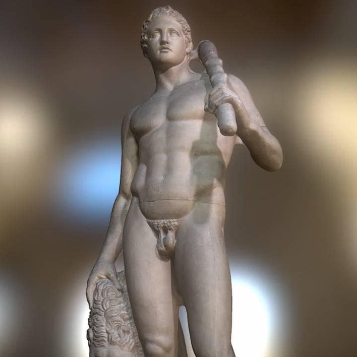 Herakles Statue (V2) | The Great Greek Hero | Twelve Labors Myth | 12k Resin or Marble composite PLA