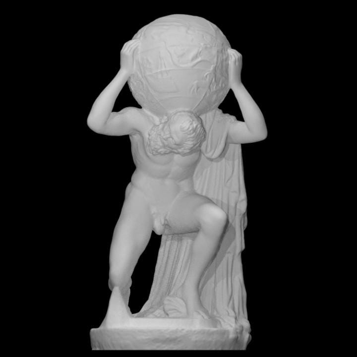 The Farnese Atlas Statue | Greek Titan Holding the World | Stoic Art | 12k Resin or Marble composite PLA