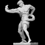 Athlete Wrestling a Python Statue | Frederic Leighton | Victorian Art | 12k Resin or Marble composite PLA