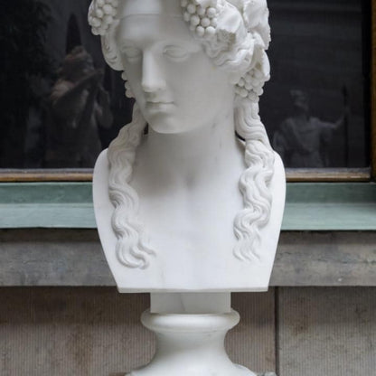 Head of Bacchus | The Young Dionysus Bust | British Museum Replica | 12k Resin or Marble composite PLA
