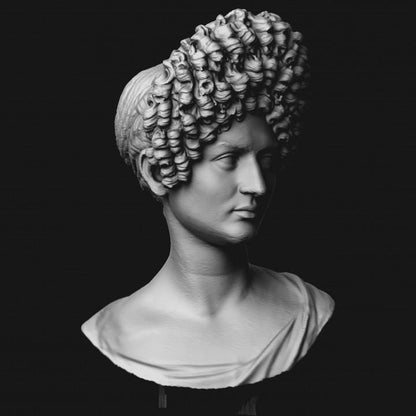 Bust of a Flavian Woman | The Fonseca Bust | Ancient Roman Hair | 12k Resin or Marble composite PLA