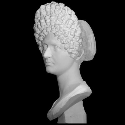 Bust of a Flavian Woman | The Fonseca Bust | Ancient Roman Hair | 12k Resin or Marble composite PLA