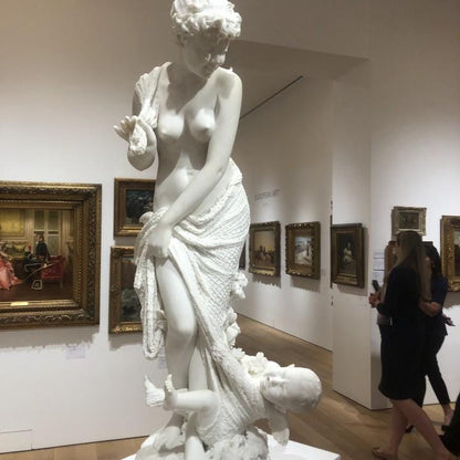 Lover's Net (Reti d'Amore) Statue | Cupid Caught in Net | Art Nouveau | Greek Woman Statue| 12k Resin or Marble composite PLA