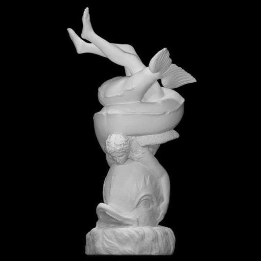Eros with a Dolphin Statue | Cupid and Dolphin | Roman Mythology Art | 12k Resin or Marble composite PLA
