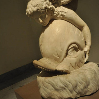 Eros with a Dolphin Statue | Cupid and Dolphin | Roman Mythology Art | 12k Resin or Marble composite PLA