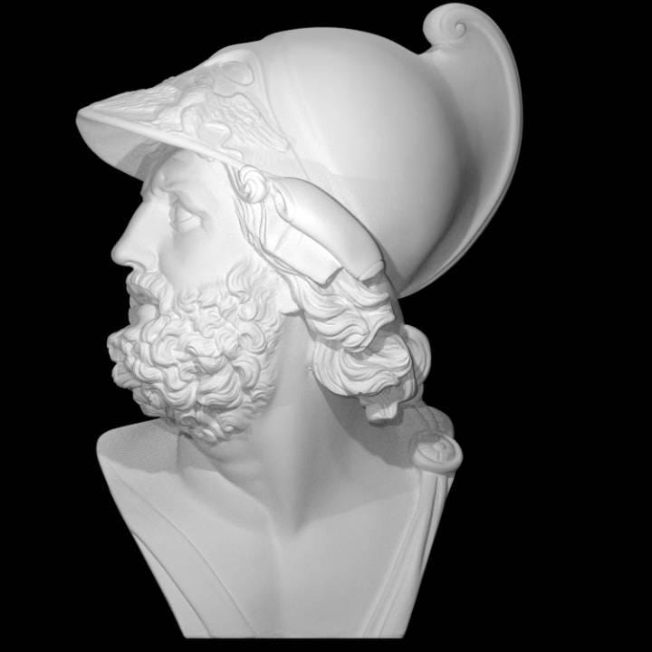 Bust of Menelaus | King of Sparta | Homer's Iliad Trojan War | 12k Resin or Marble composite PLA