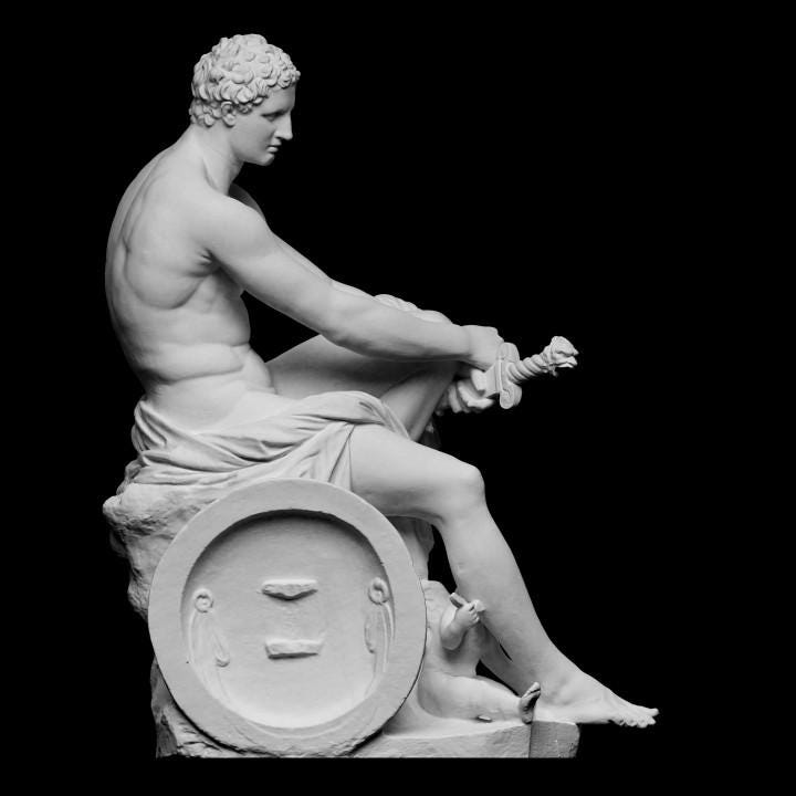 Ludovisi Ares Statue | The Seated God of War | Roman Art Replica | 12k Resin or Marble composite PLA